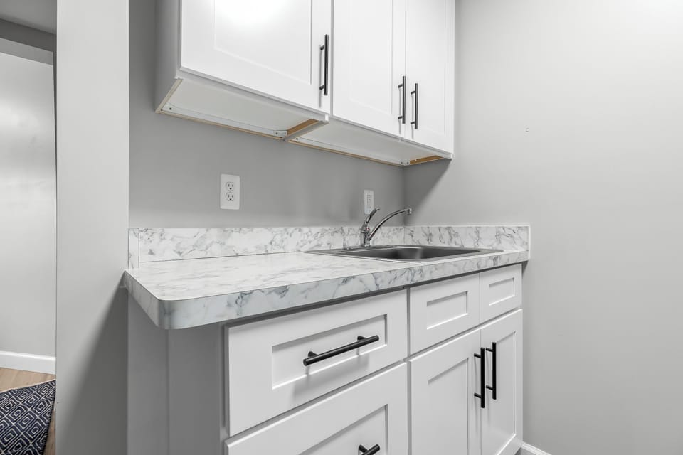 This bright and airy kitchen is perfect for cooking up a storm or simply enjoying a leisurely breakfast.