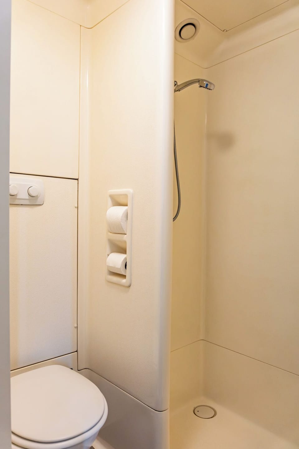 Shower, eco-friendly toiletries, hair dryer, towels