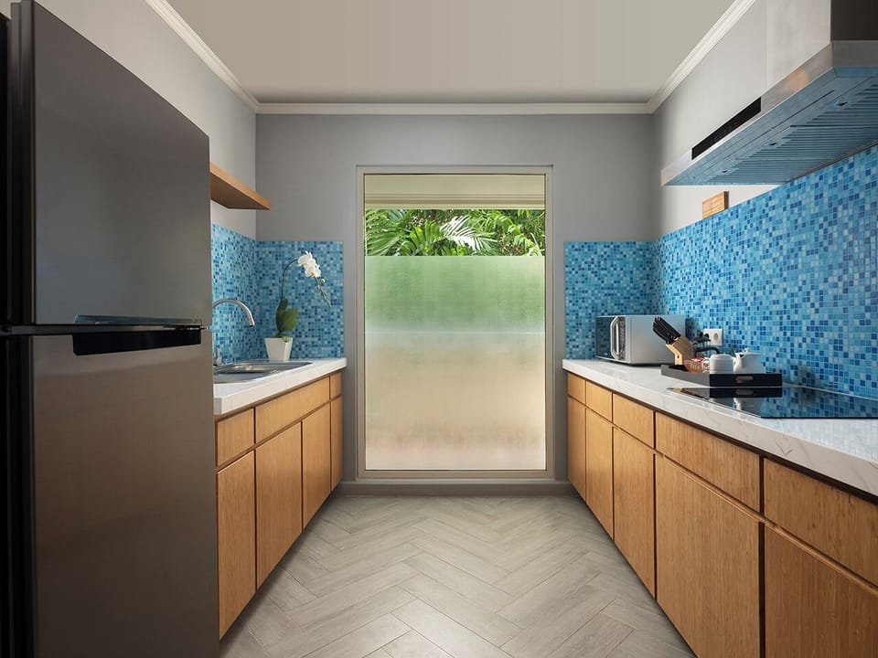 Family Triple Room, 3 Bedrooms | Private kitchen | Fridge, electric kettle