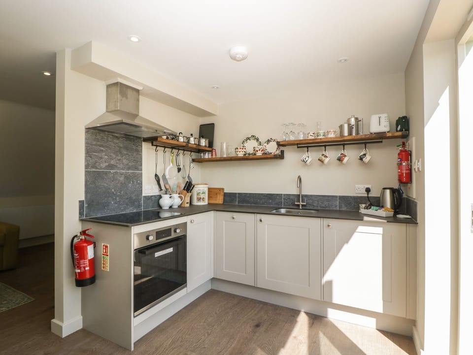Fridge, dishwasher, electric kettle, toaster