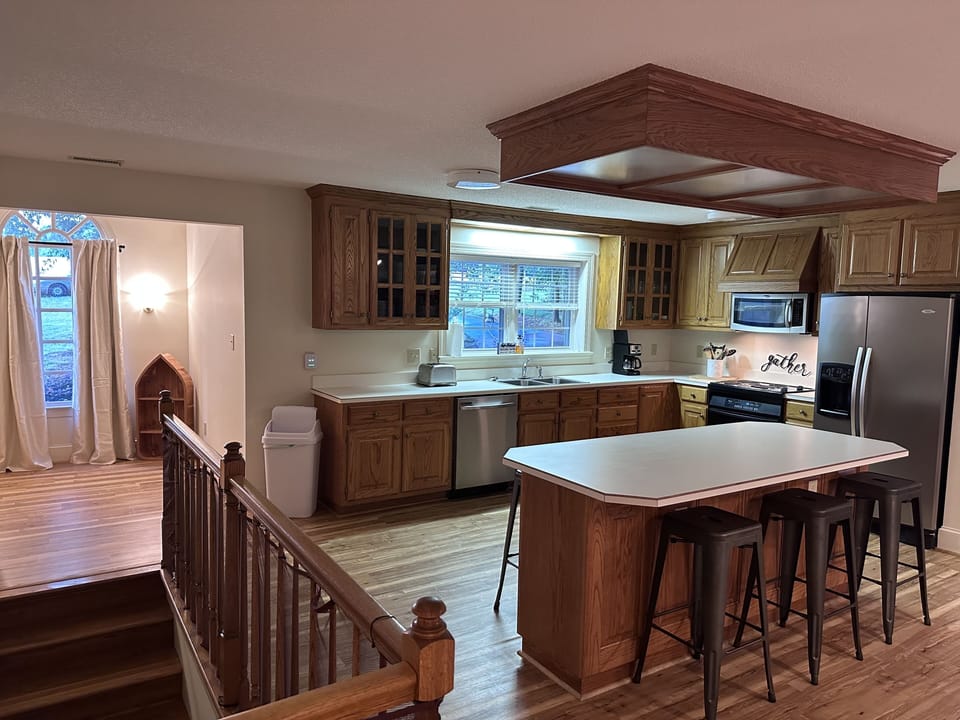 Spacious kitchen with seating for 12
