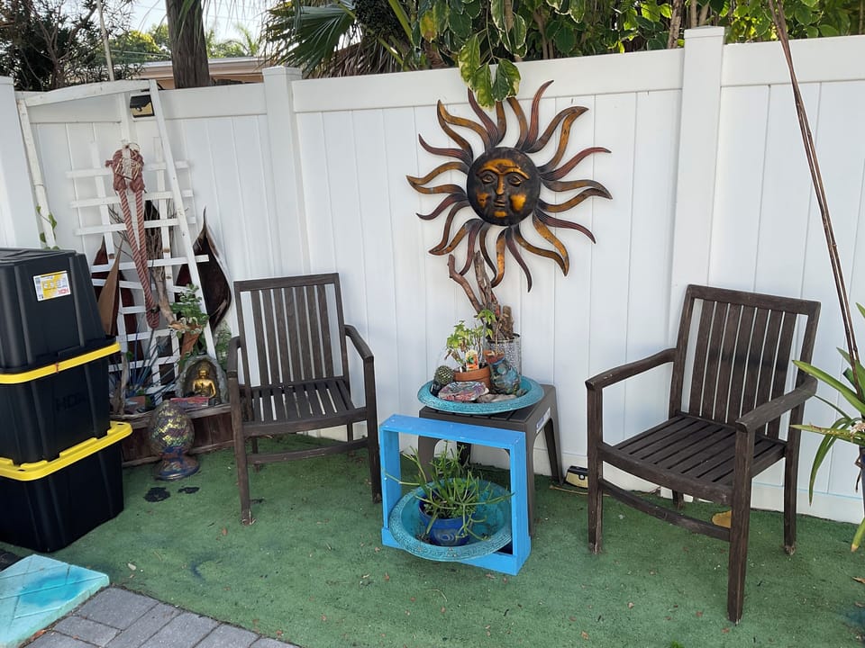 Many sitting areas for morning coffee or to just zen out