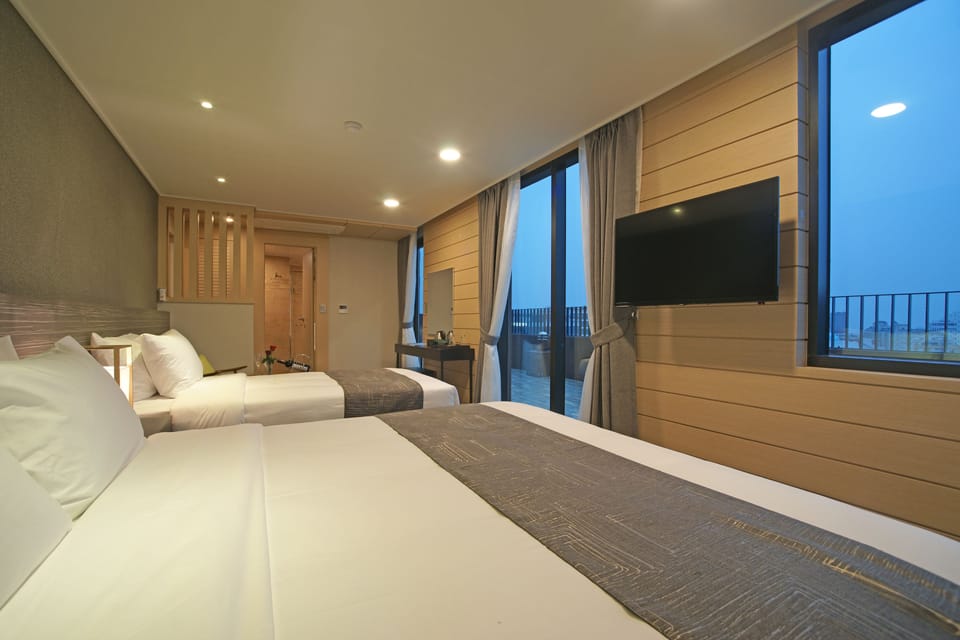 Family Twin Room, 2 Double Beds | Premium bedding, blackout drapes, free WiFi, bed sheets