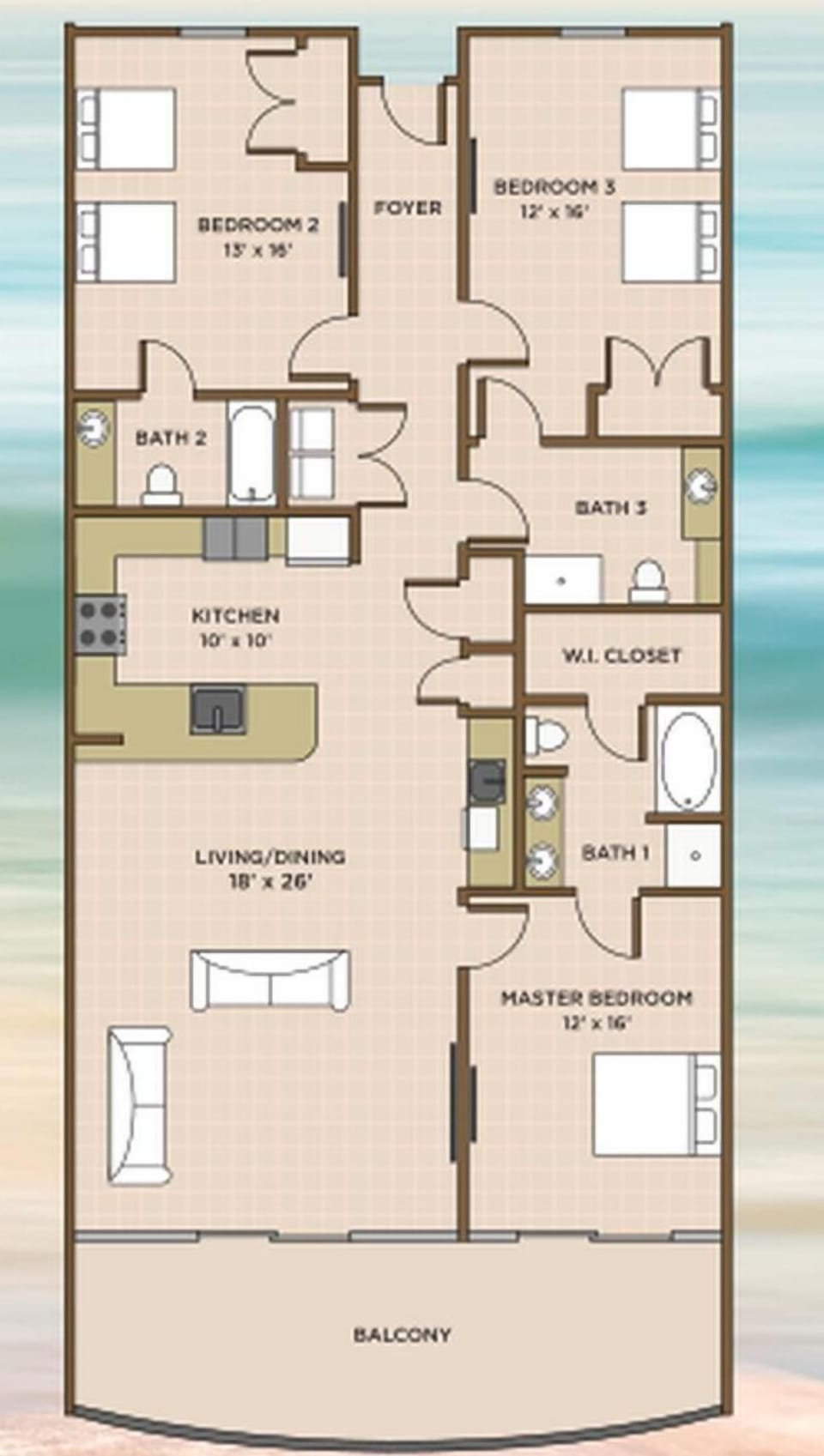 Condo, 3 Bedrooms | Property map