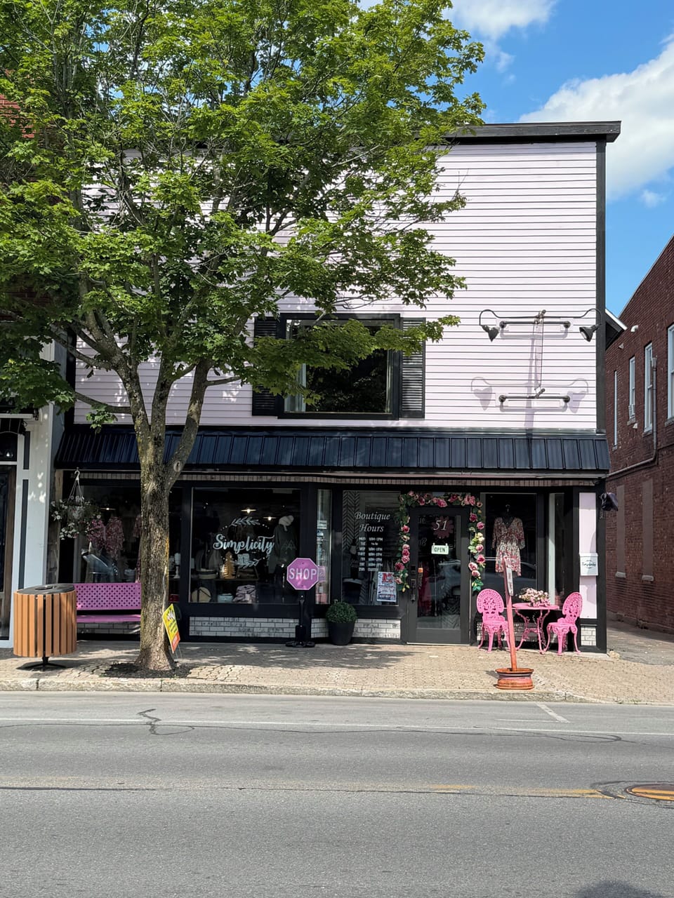 Access is through the boutique front door.