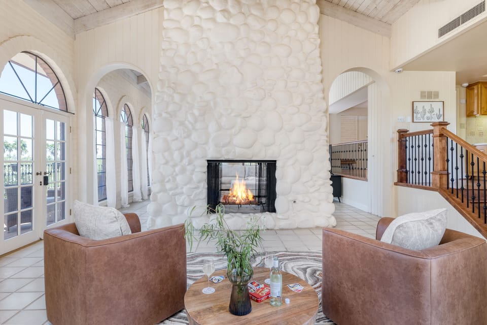Fireplace in the living room.