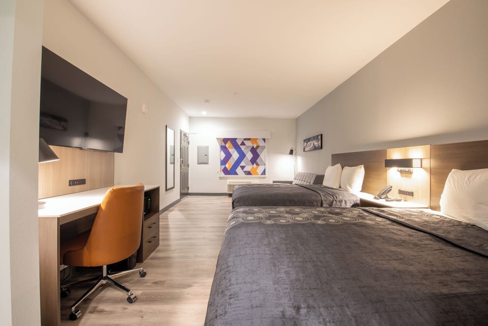 Standard Room, 2 Queen Beds | Desk, soundproofing, iron/ironing board, free WiFi