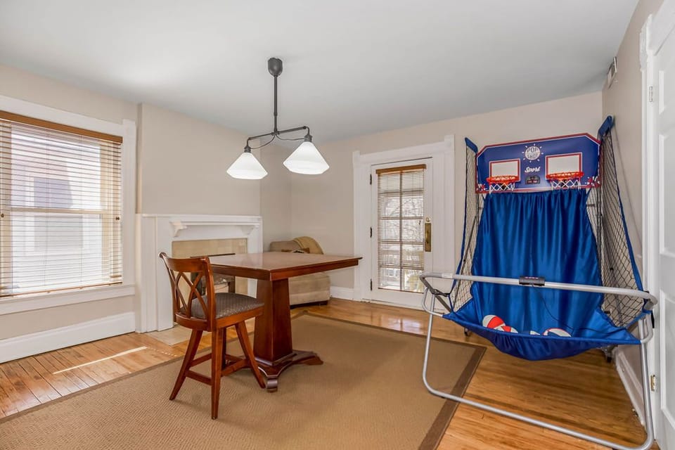 The Flex Room is a great work space, and the basketball game makes a fun challenge for kids of all ages! It's a great way to clear your head if you've been on the laptop too long!