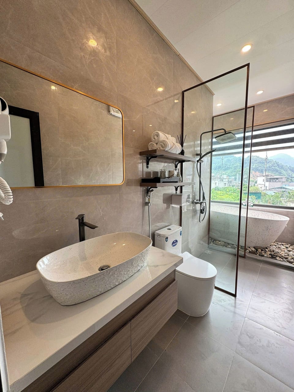 Superior Bungalow, Bathtub, Garden View | Bathroom | Shower, hair dryer, slippers, bidet
