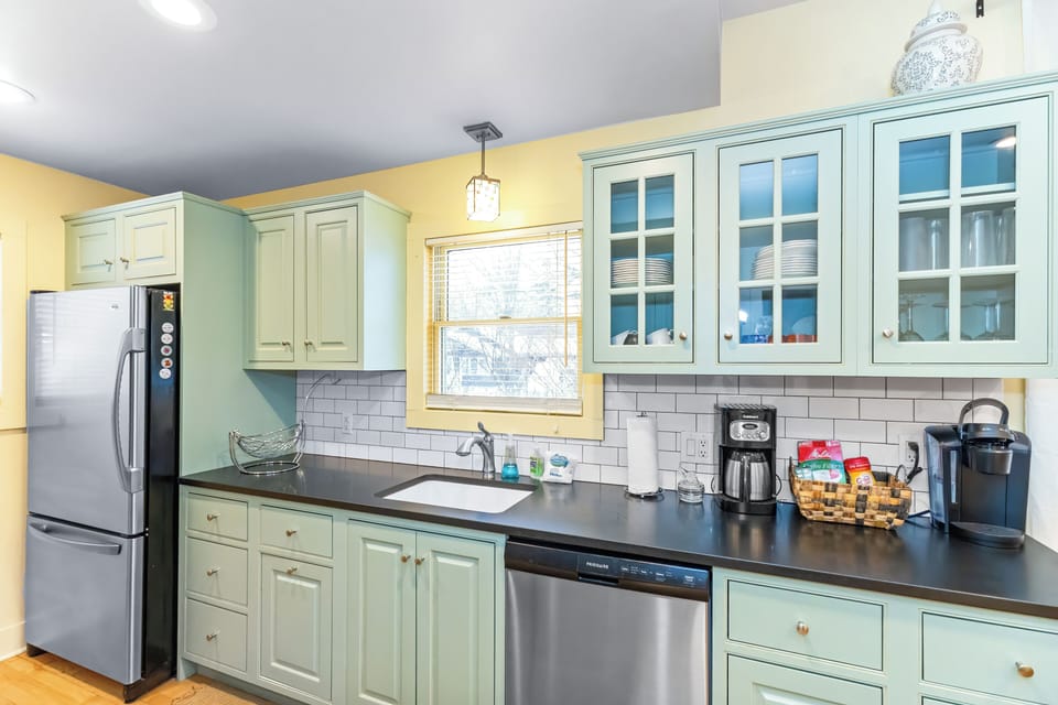Charming kitchen with subway tile