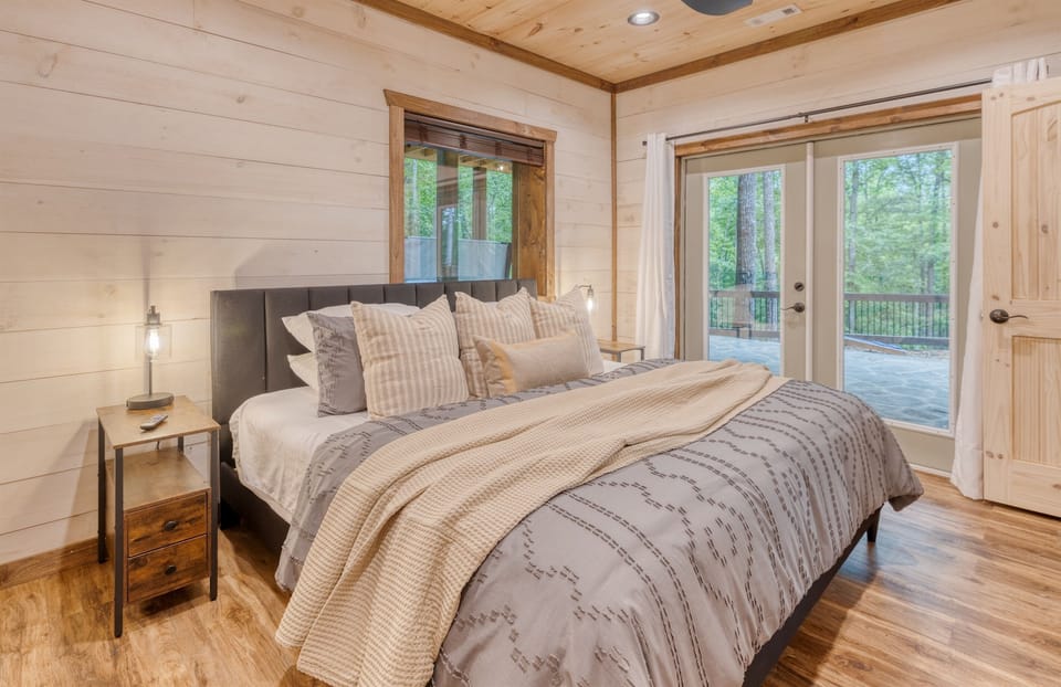 Each bedroom has access to porch or deck.