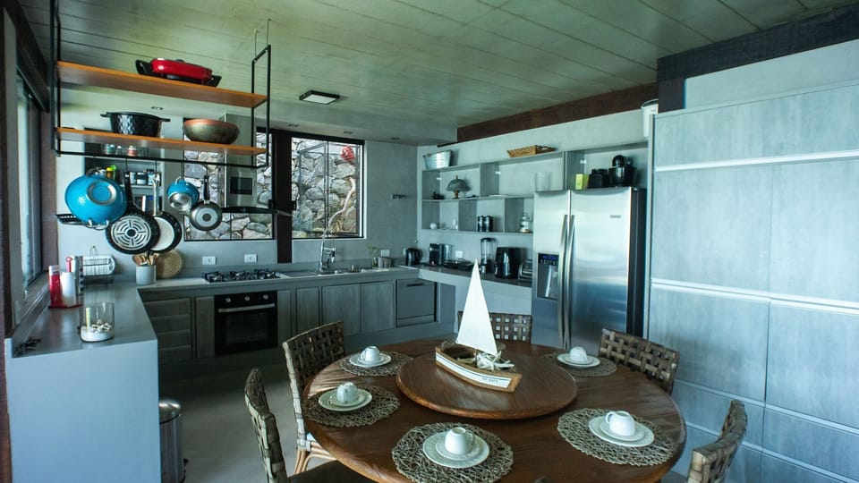 Villa | Private kitchen | Full-size fridge, microwave, oven, dishwasher