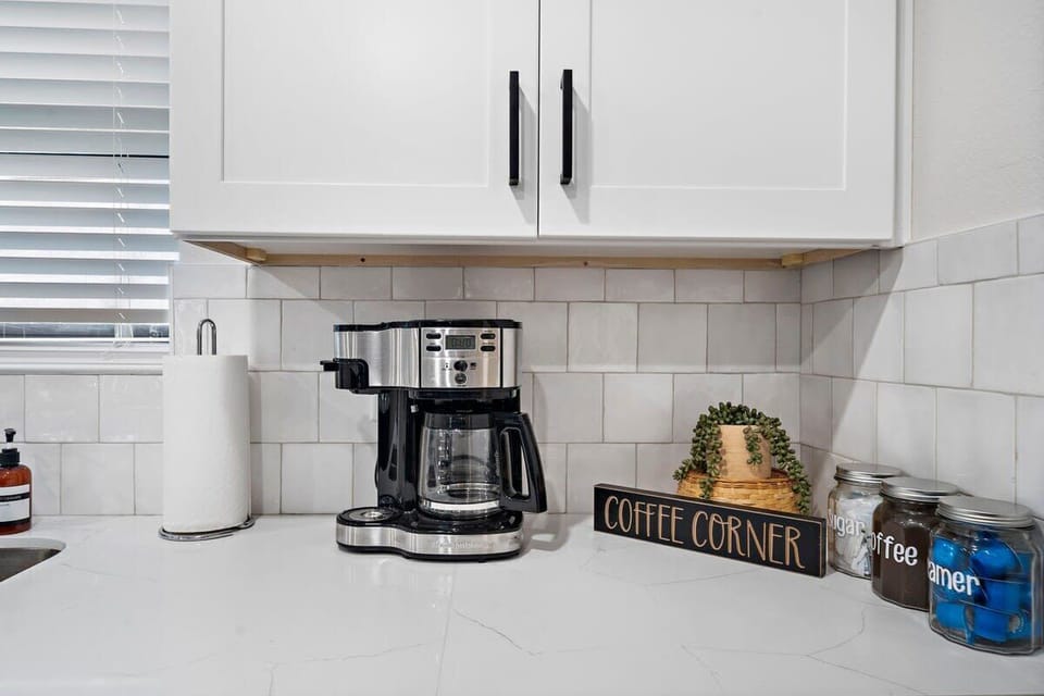Coffee Corner: Brew your perfect cup in style with our elegant coffee corner setup!
