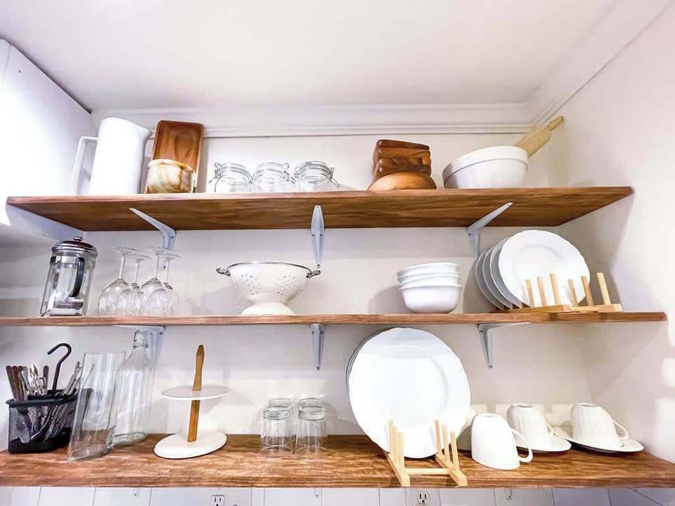 Exposed shelving