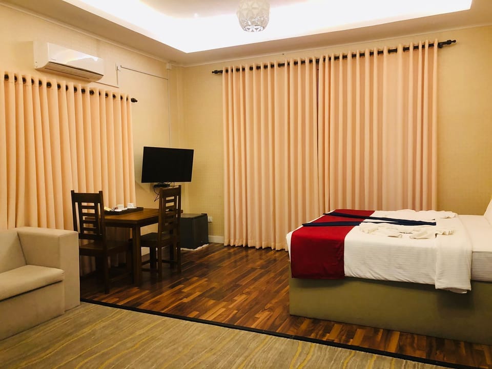 Deluxe Double Room | Premium bedding, desk, laptop workspace, iron/ironing board