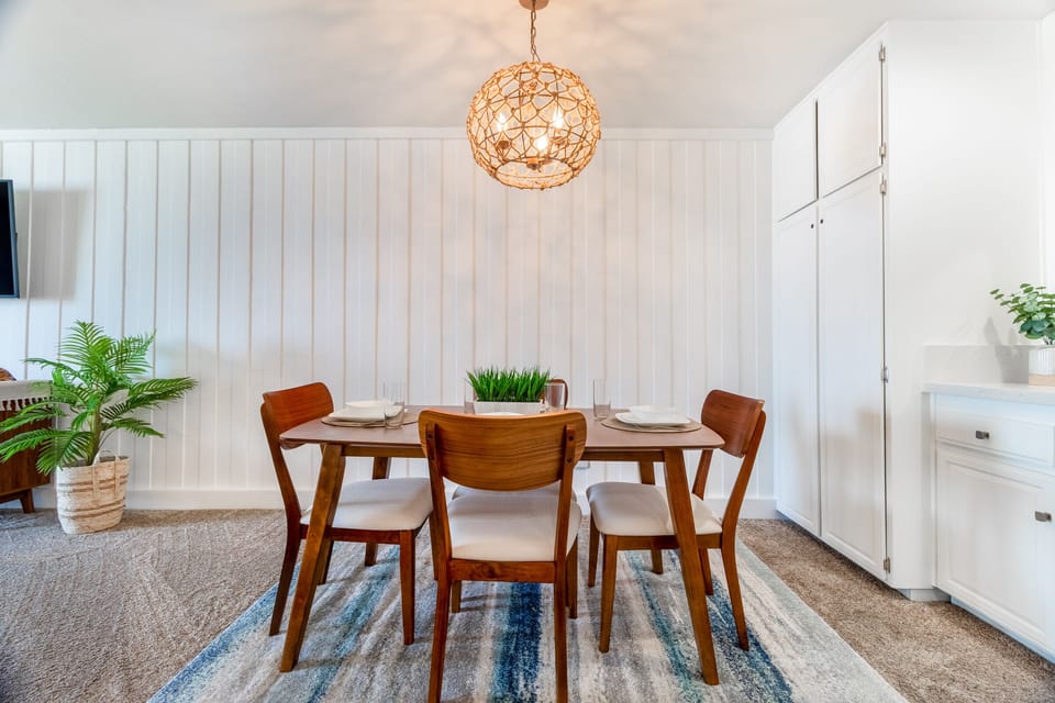 View of dining area from kitchen