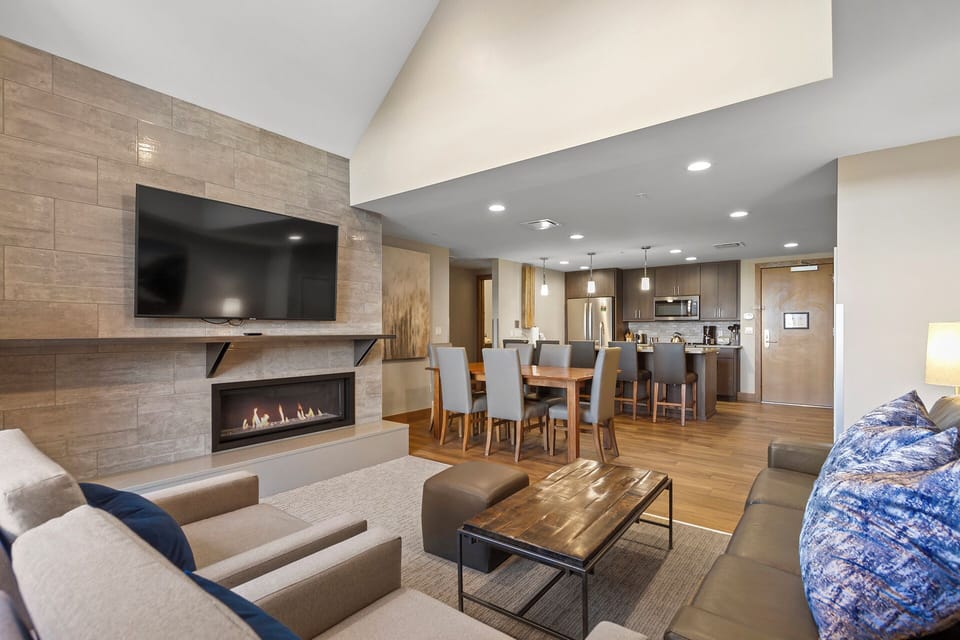Living room view to dining area