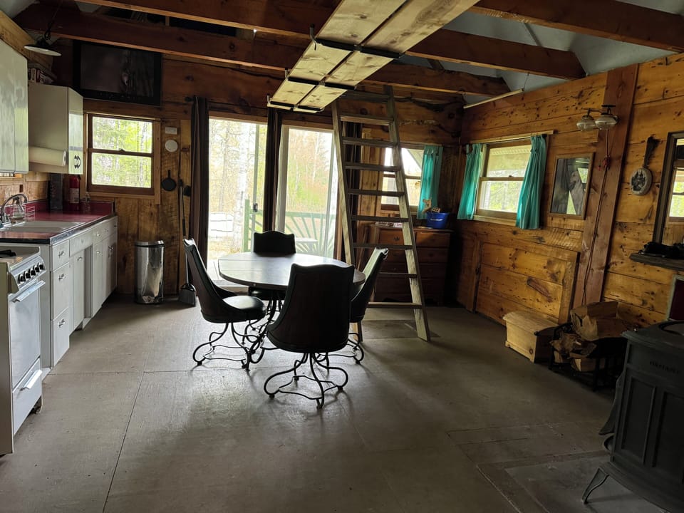 Open concept cabin with propane stove available