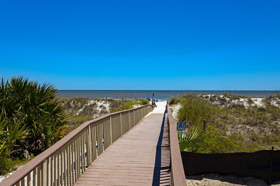 Just a short walk to the beach
