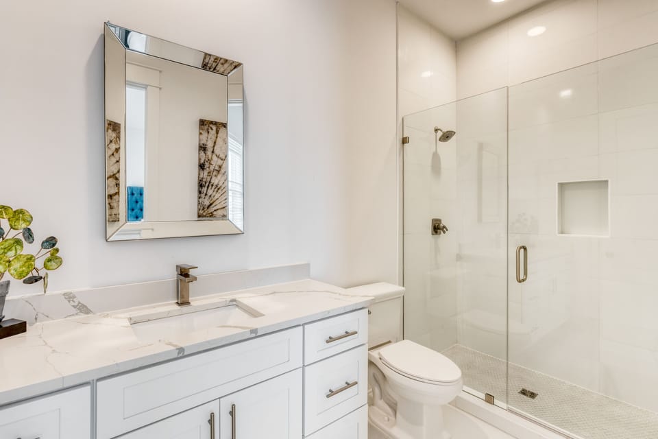 Bedroom 3's ensuite features a shower.