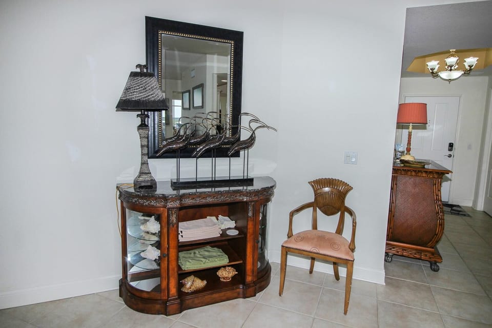 Accent table in dining area