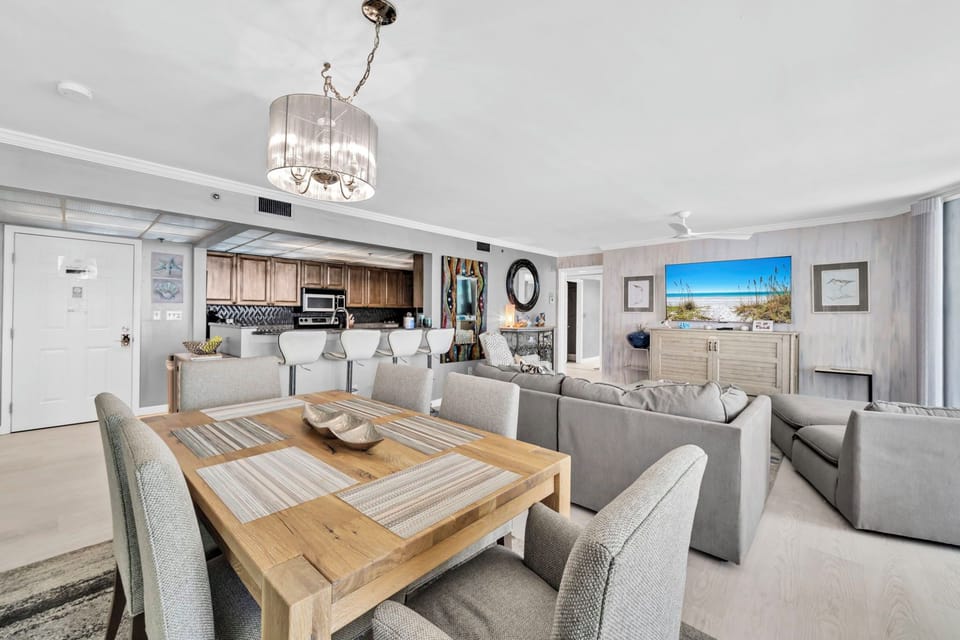 Dining table with seating for six