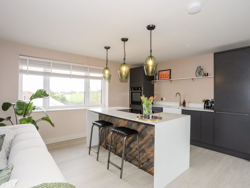Fridge, dishwasher, electric kettle, toaster