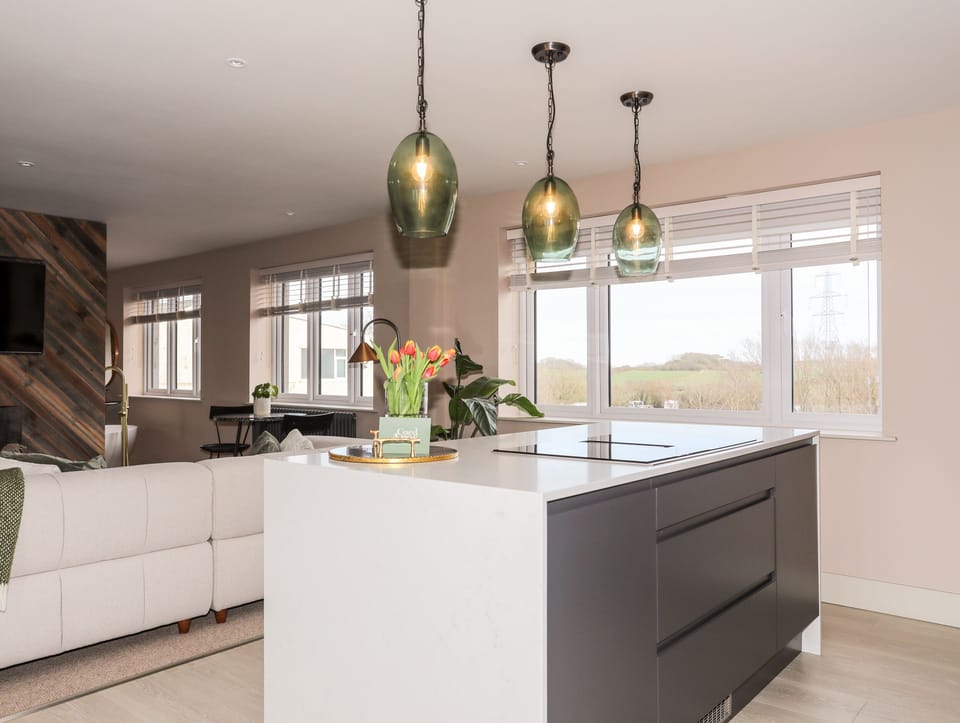 Fridge, dishwasher, electric kettle, toaster