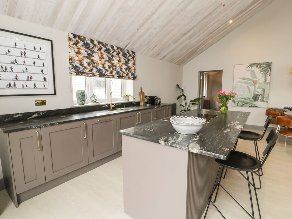 Fridge, dishwasher, electric kettle, toaster