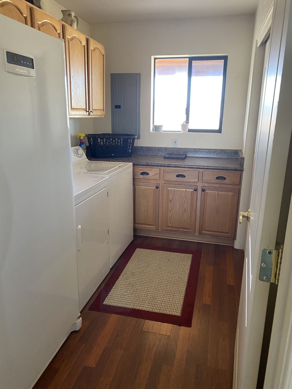 Laundry room available to guests. Owner freezer keeps locked.