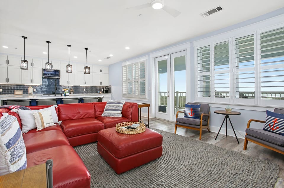 Top floor ocean front views from kitchen and living room