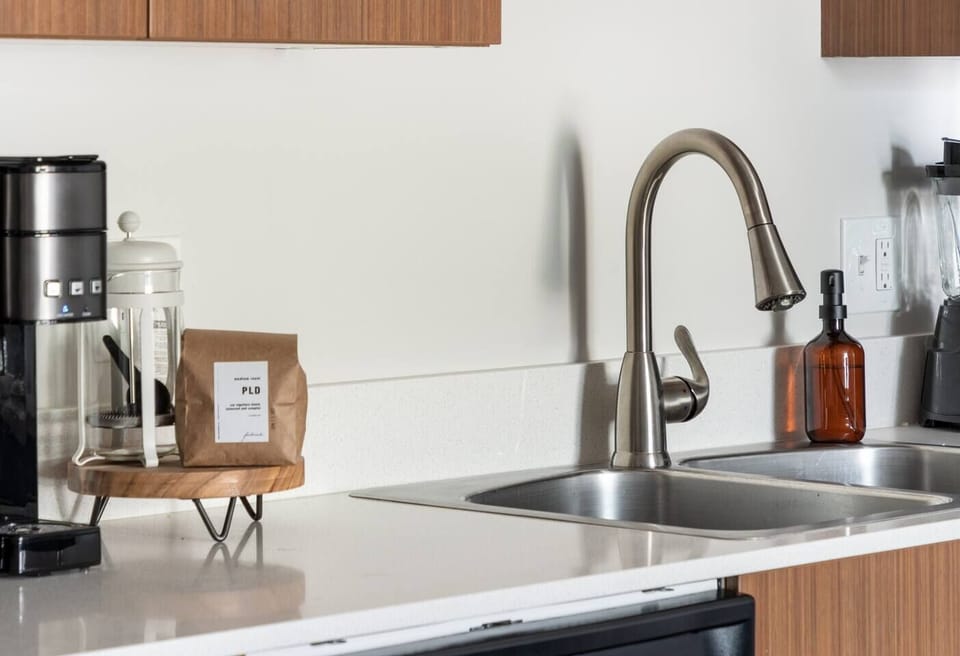 While the nearest Starbucks is less than a mile away, we have a selection of brewing equipment, flavors, and sweeteners to get your day started.