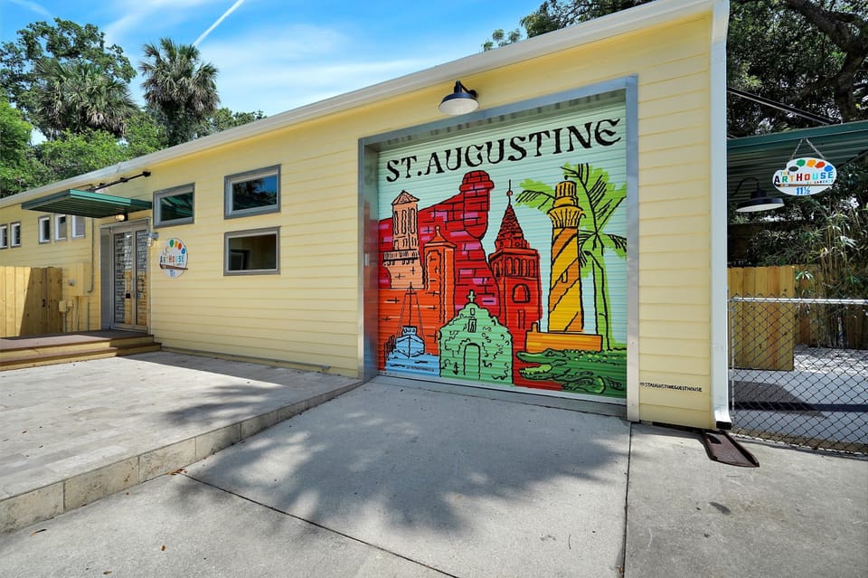 The ArtHouse features a custom designed St. Augustine mural by Future Friends.