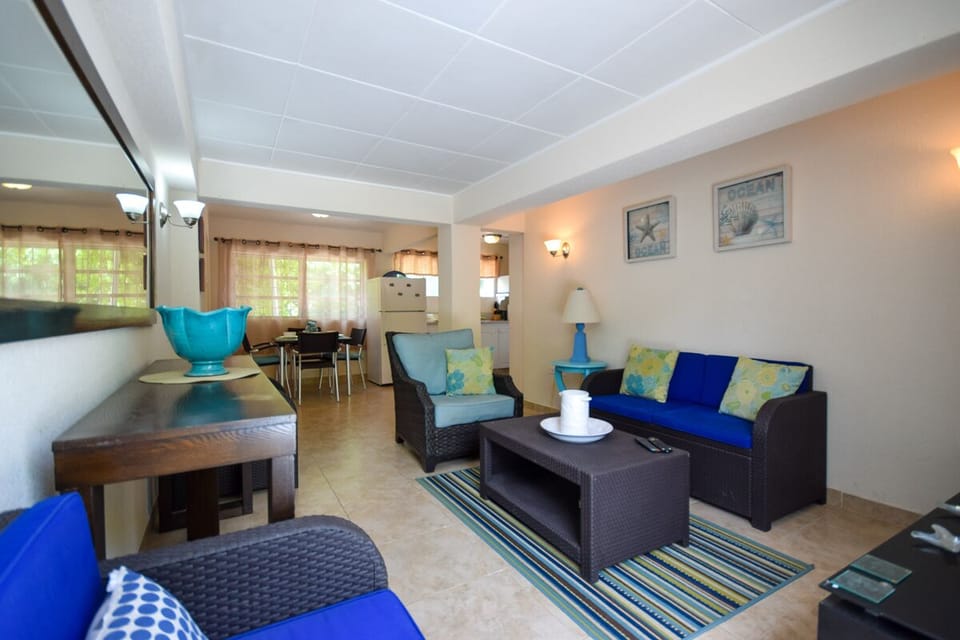 The living and dining area in apt 3