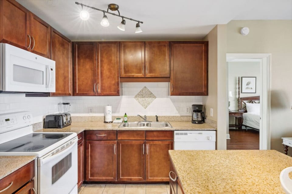 Full Size Kitchen with Island Bar Seating