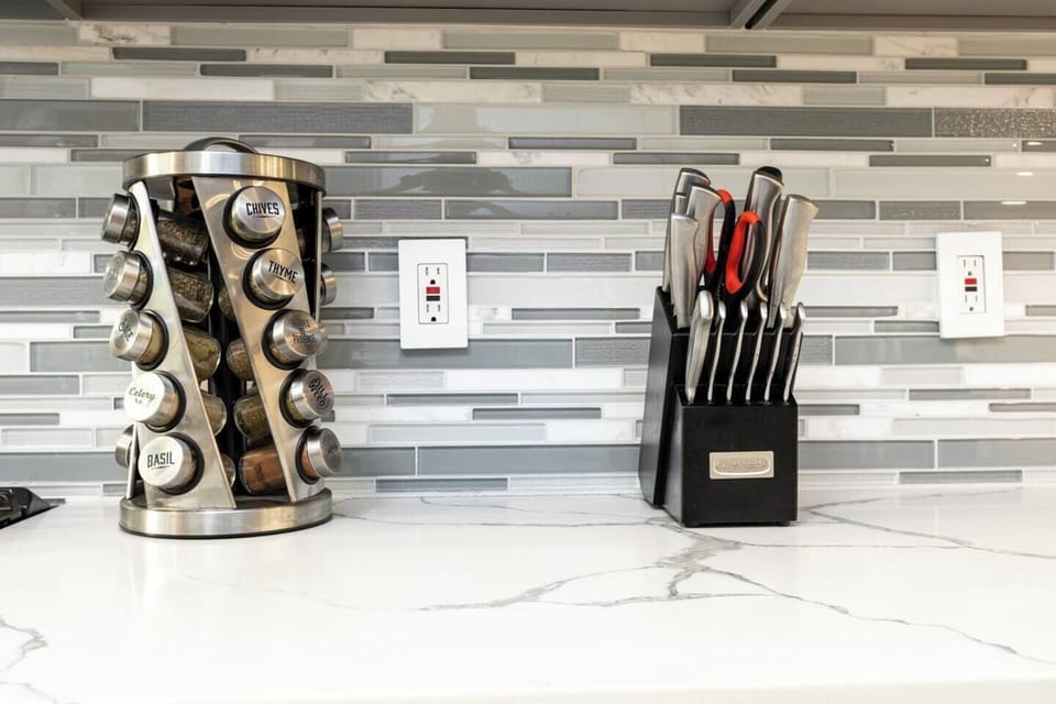 The kitchen is well stocked 