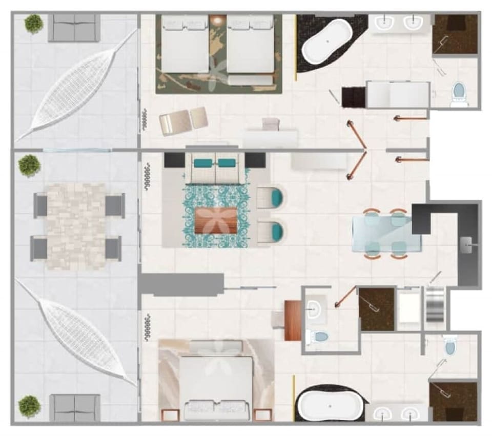 Layout of 2 bedroom unit