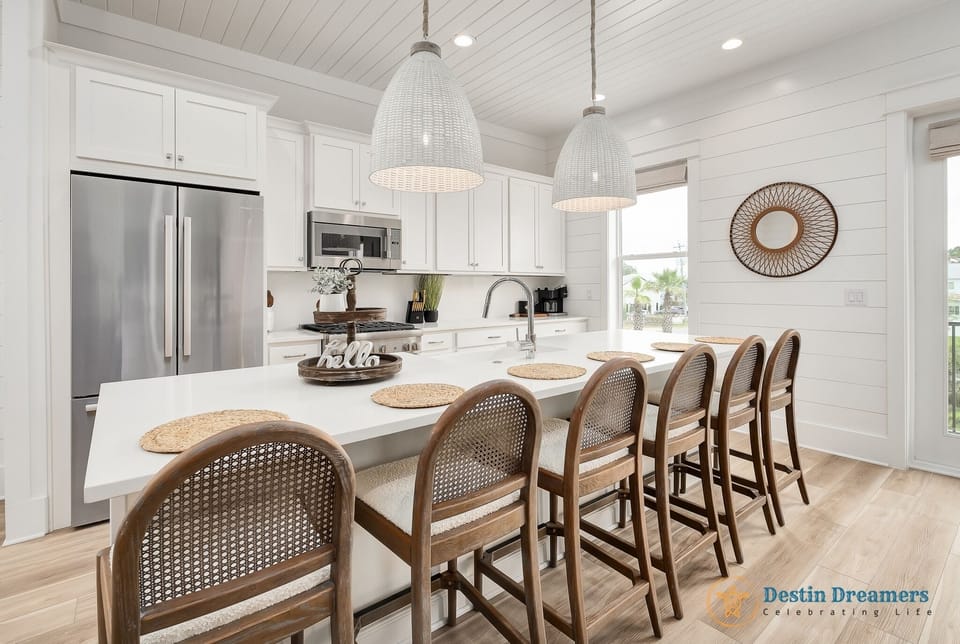 Large Kitchen Island with Seating for Six Guests