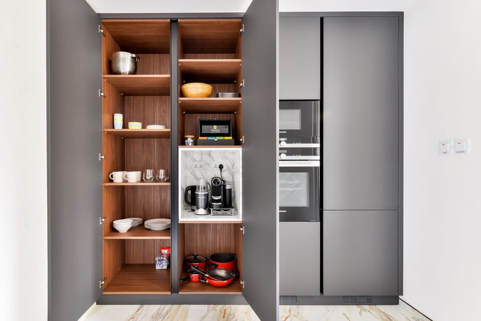 Luxury Apartment, 1 Bedroom, Balcony | Private kitchen | Full-size fridge, microwave, oven, stovetop