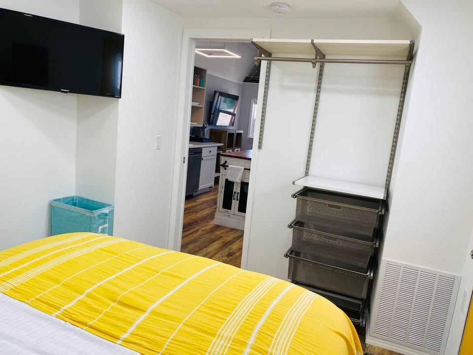 Bedroom with cozy closet area
