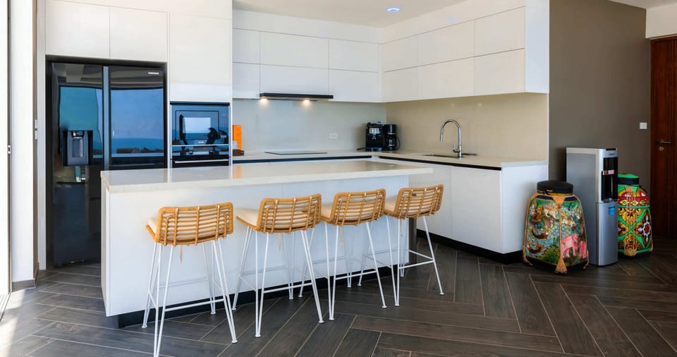 Luxury Villa, Private Pool, Sea View | Private kitchen | Espresso maker, full-size fridge, microwave, oven
