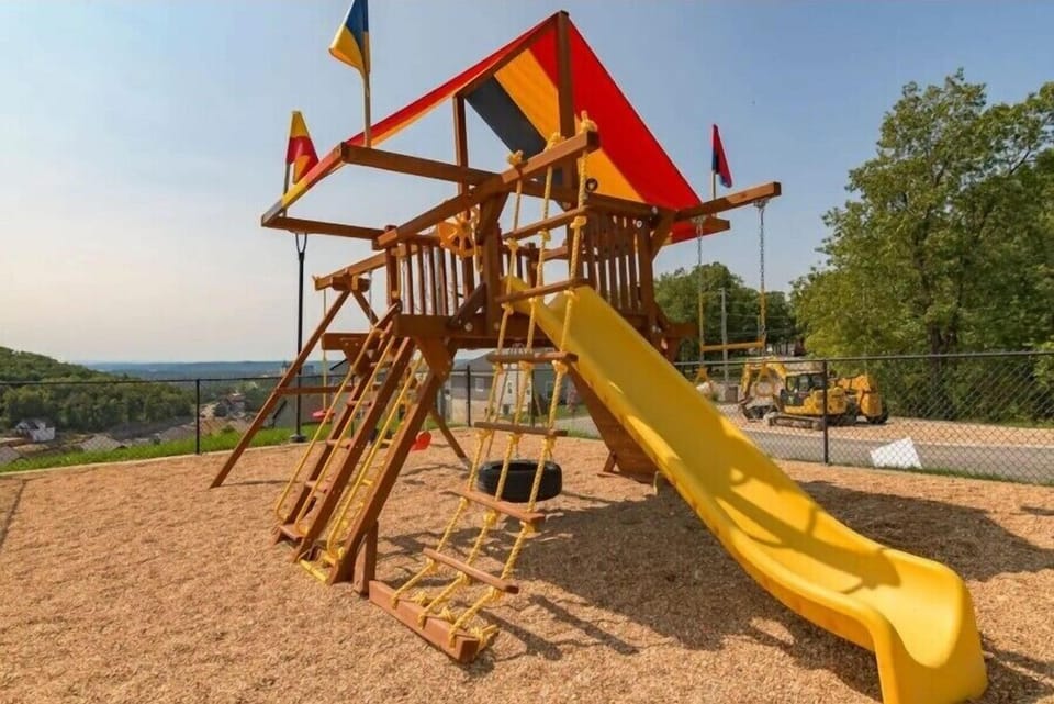 Nearby playground provides additional outdoor fun for younger guests.
