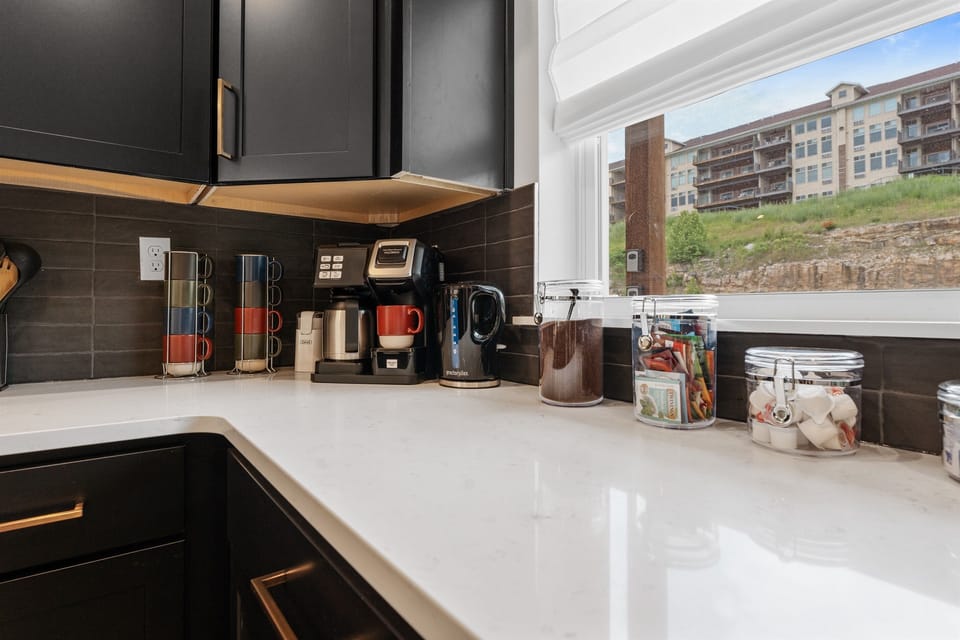 Mornings made easy—your coffee bar is fully stocked with all your favorites.