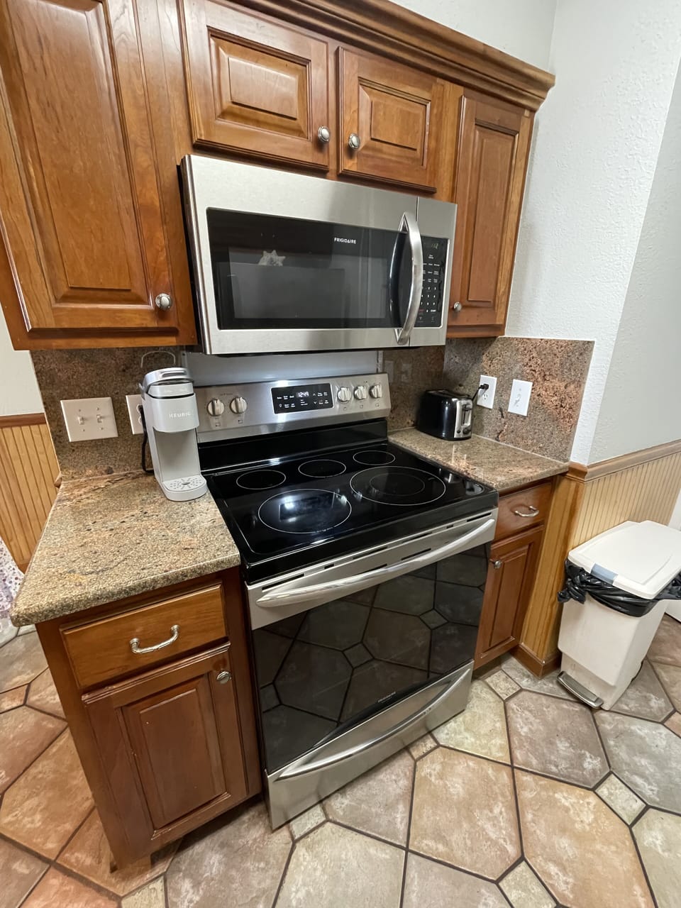 K-cup coffee maker or Coffee pot available.