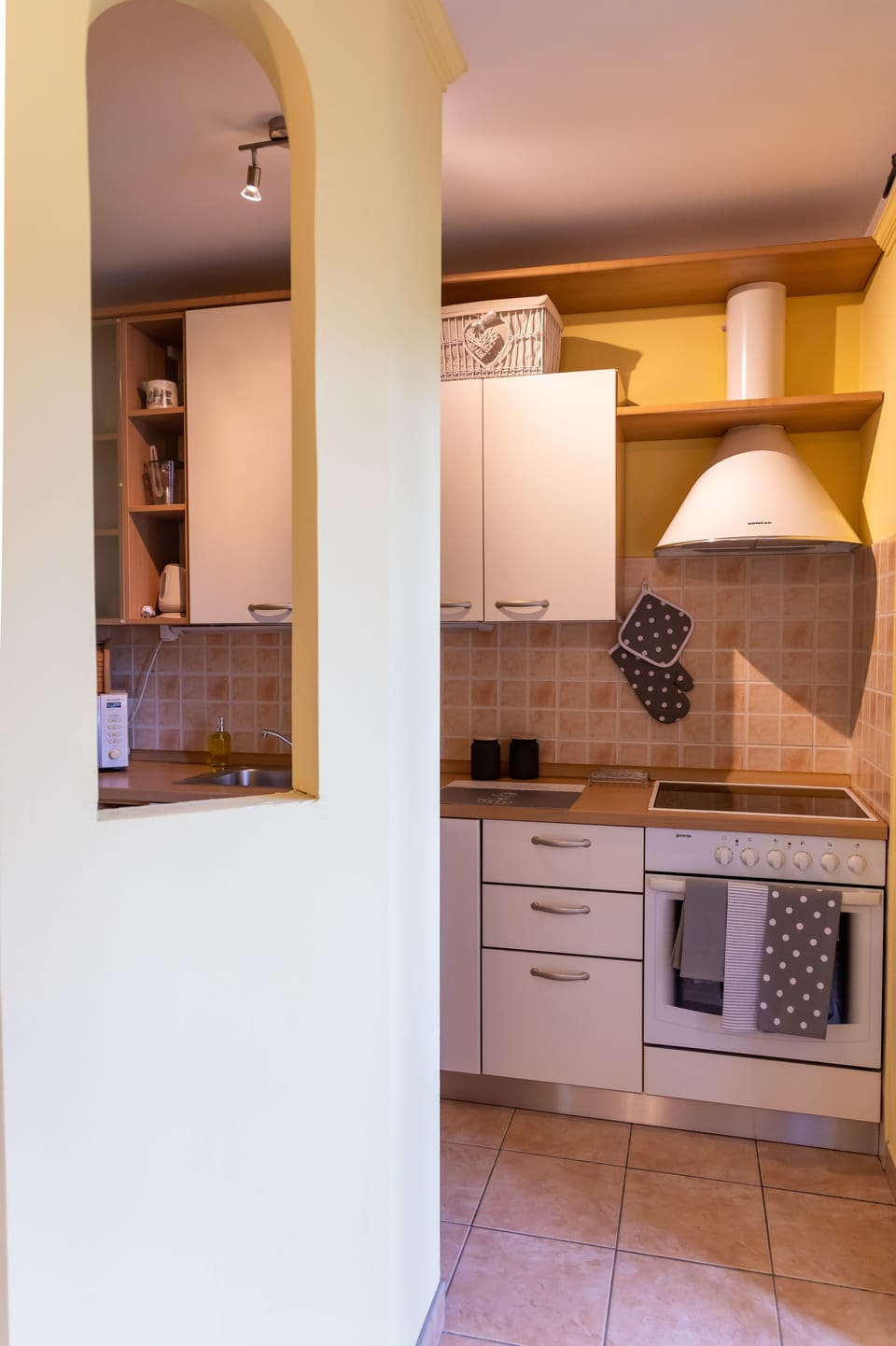 Full-size fridge, microwave, oven, dishwasher