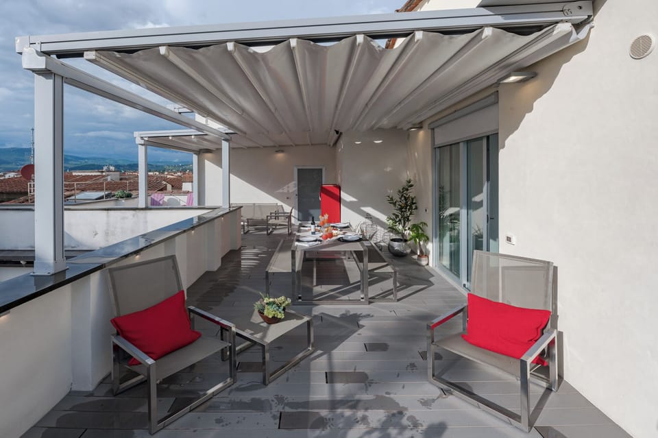 Private terrace which is ideal for sunbathing, relaxing and dining