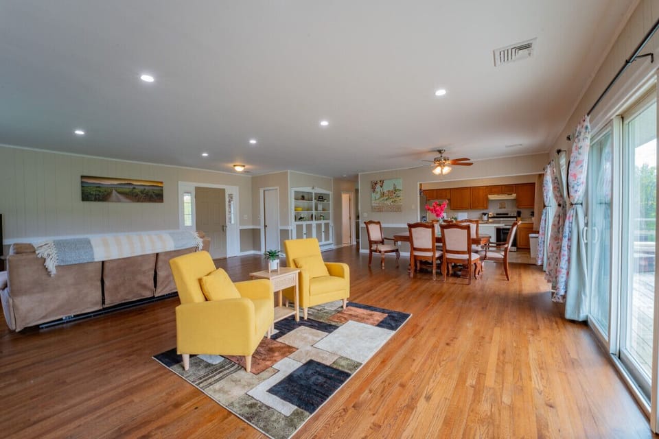 Open concept living room that brings in great natural light