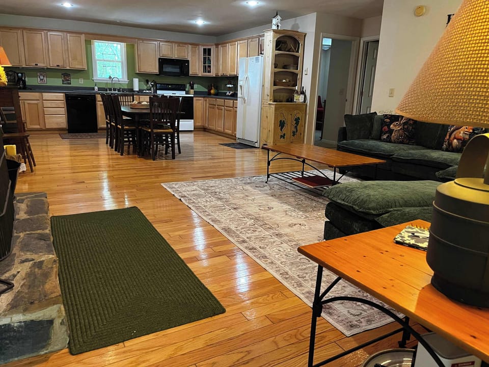 View from front door into LR and Kitchen open space