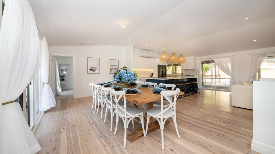Indoor dining table for ten people 