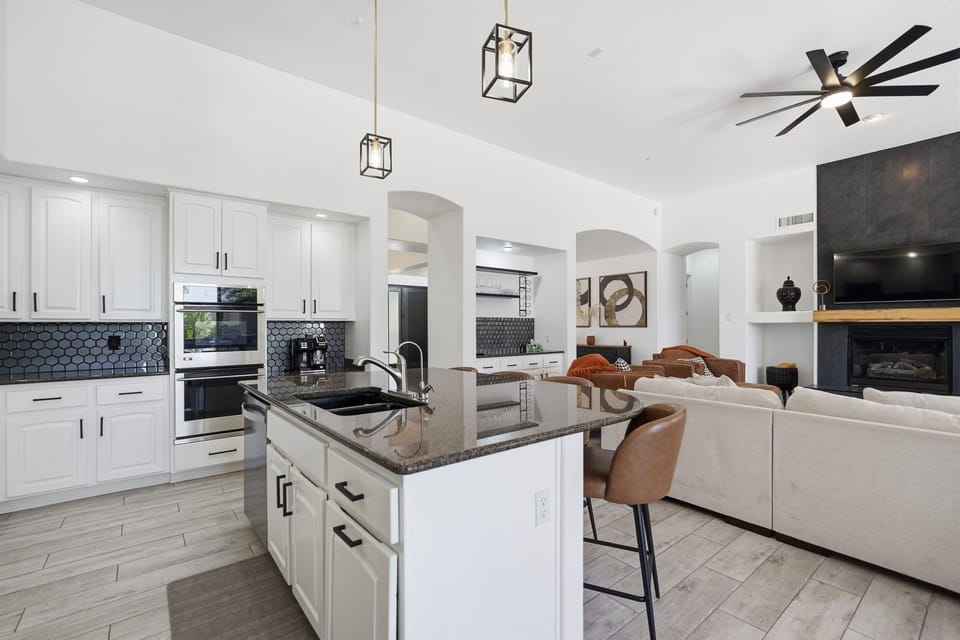 Gourmet kitchen with double ovens